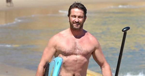 Shirtless Gerard Butler Can T Keep His Hands Off Mystery Girlsee The Pda Pics E News