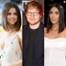 Selena Gomez, Ed Sheeran, Kim Kardashian