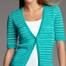 Talbots Striped V-neck Cardigan