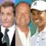 Mel Gibson, Kelsey Grammer, Tiger Woods
