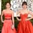 Jennifer Lawrence vs. Zooey Deschanel: It's the Golden Globes Red Carpet Pose-Off!