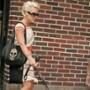 Pink and her DOG exit 'The Late Show with David Letterman'