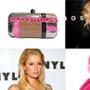 Armani Exchange Pink Ombre Knit Scarf, Paris Hilton, Mango Clutch, Mena Suvari