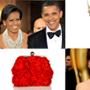 Michelle Obama, Barack Obama, Guy and Eva Dagger Necklace, Penelope Cruz, Boden Red Clutch