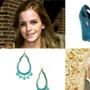 Emma Watson, Moschino Cheap and Chic Wedges, Lauren By Ralph Lauren Turquoise Chandelier Earrings, Christian Lacroix Model