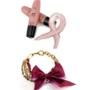 PurpleLab SWAC Sealed With A Cure Lip Gloss, Breast Cancer Ribbon Bracelet by Lisa for Loft, Lacoste Ladies Biarritz SS Pink Rubber Strap