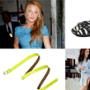 Blake Lively, Michael Kors Zebra Moccasin, Gap Neon Skinny Belt, Demi Moore