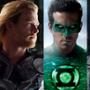 Chris Hemsworth, Thor, Ryan Reynolds, Green Lantern, Chris Evans, Captain America