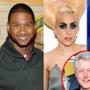 Usher, Lady Gaga, Bono, Bill Clinton