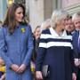 Britain's Queen Elizabeth II, Camilla, Duchess of Cornwall, Catherine, Duchess of Cambridge, Kate Middleton