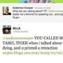 Anderson Cooper, M.I.A., Twitter