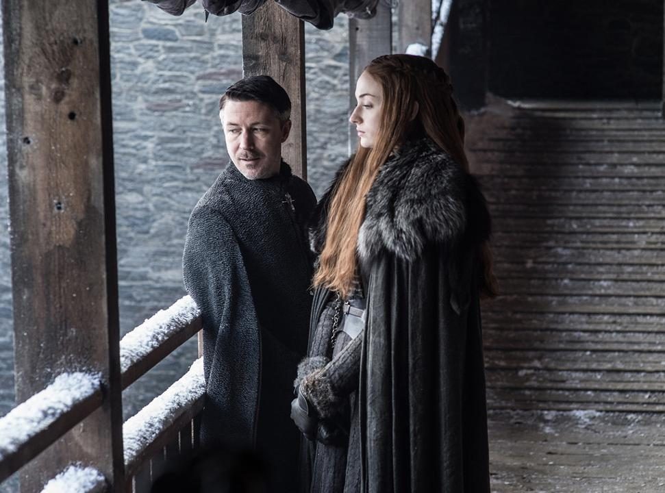 Littlefinger (Aidan Gillen) & Sansa Stark (Sophie Turner) Littlefinger (Aidan Gillen) & Sansa Stark (Sophie Turner)