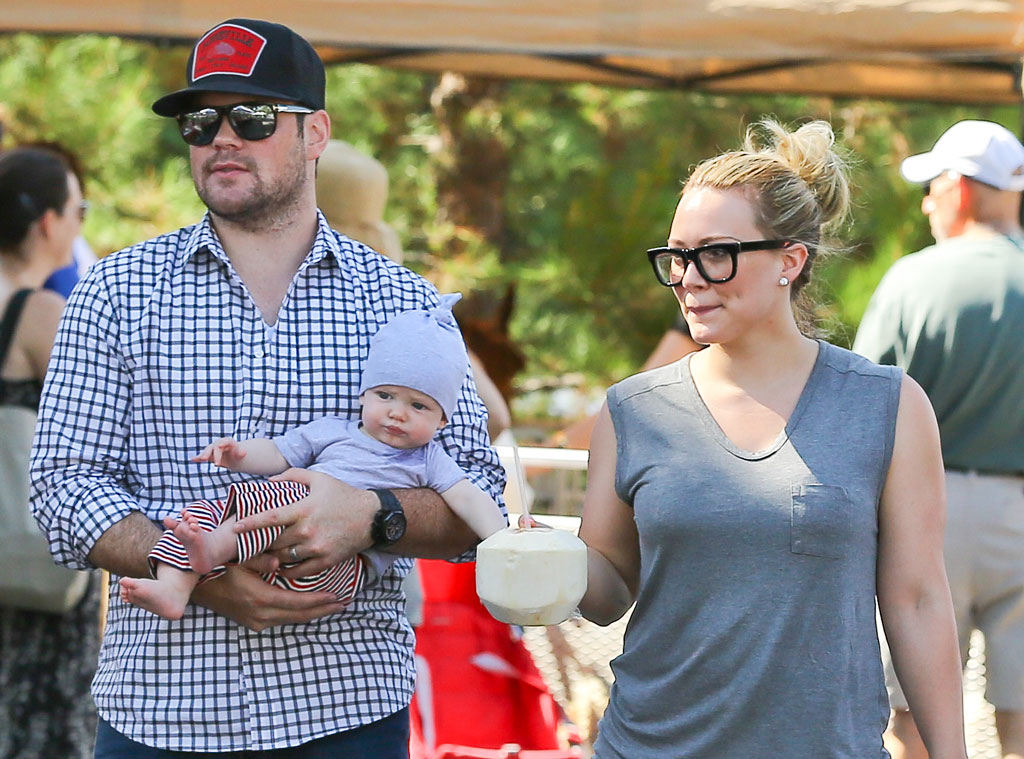 Hilary Duff with her husband Mike Comrie and child; son