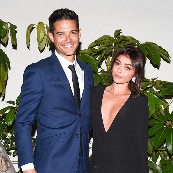 Sarah Hyland, Wells Adams, Pre-2019 Golden Globes Party, W Magazine