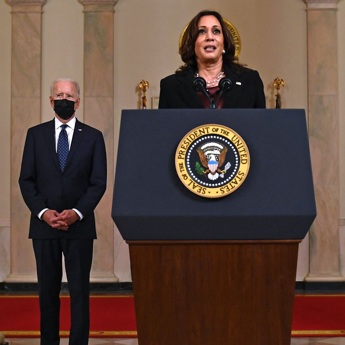 Kamala Harris, Joe Biden, Delivers remarks on the guilty verdict against former policeman Derek Chauvin