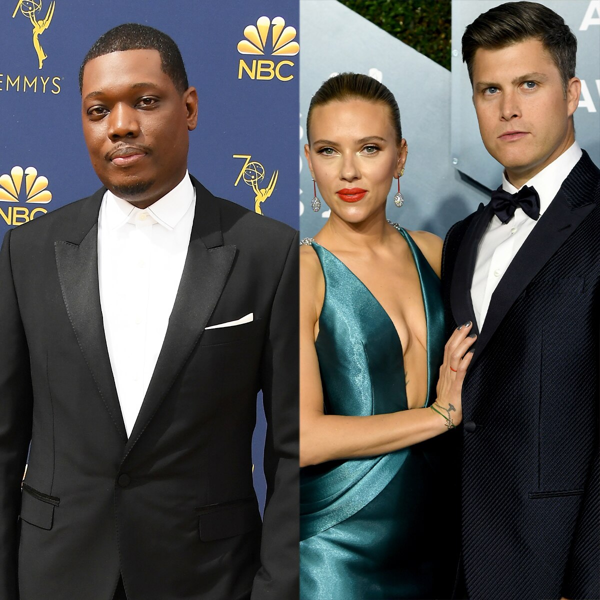 Michael Che, Colin Jost, Scarlett Johansson