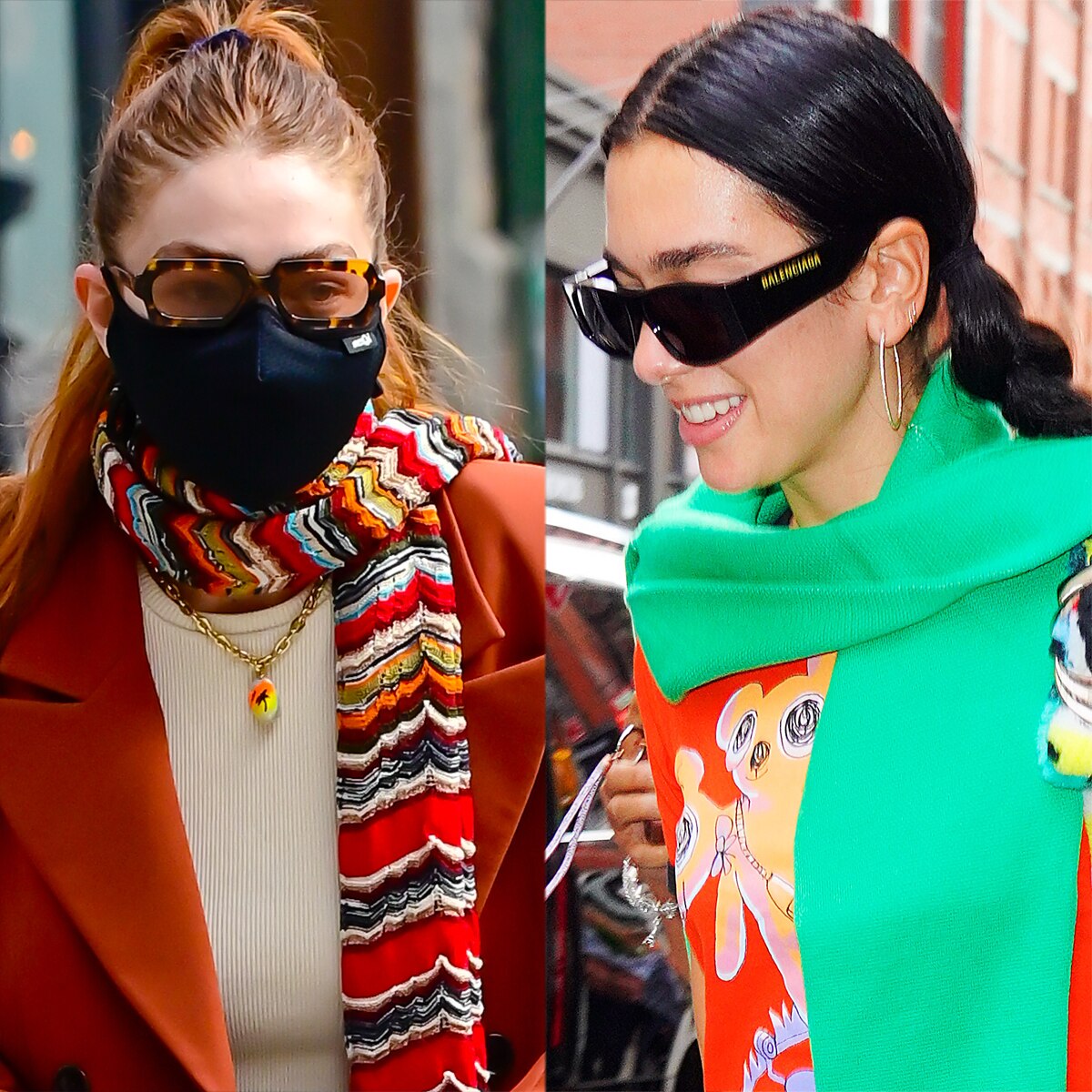 E-Comm: Oversized Scarf Trend, Dua Lipa, Gigi Hadid, Kendall Jenner