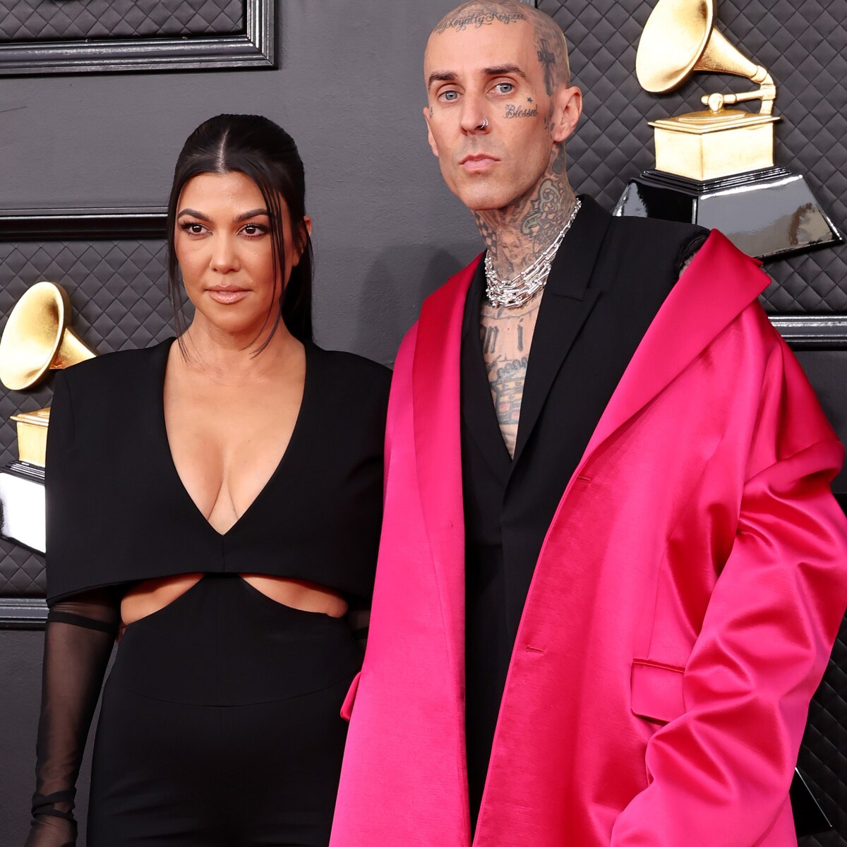 Kourtney Kardashian, Travis Barker, 2022 Grammys, 2022 Grammy Awards, Red Carpet Fashion, Couples