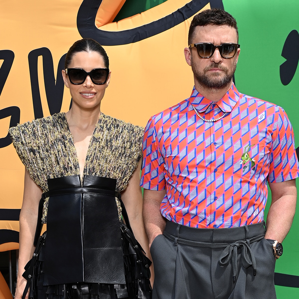 Jessica Biel, Justin Timberlake, 2022 Louis Vuitton Mens Paris Fashion Week