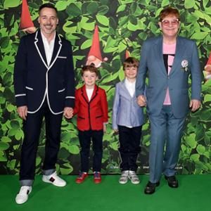 Elton John, David Furnish and Their Sons Twin in Versace for Rare Family Photo